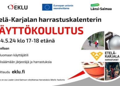 Tekstin Etelä-Karjalan harrastuskalenterin käyttökoulutus kuva